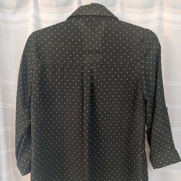 Fortune & Ivy- Green Blouse with White Dots - Picture 2 of 2